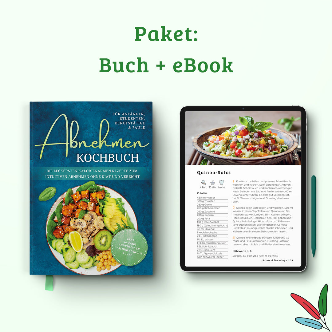 Abnehmen Kochbuch für Anfänger, Studenten, Berufstätige & Faule: Die leckersten kalorienarmen Rezepte zum intuitiven Abnehmen ohne Diät und Verzicht
