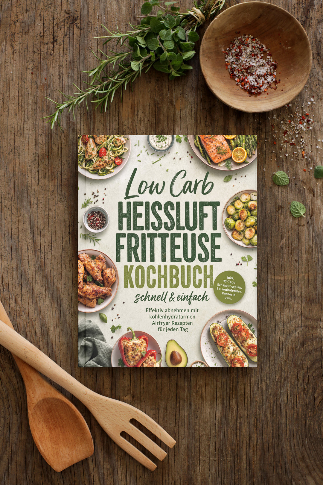 Low Carb Heißluftfritteuse Kochbuch - schnell & einfach: Effektiv abnehmen mit kohlenhydratarmen Airfryer Rezepten für jeden Tag