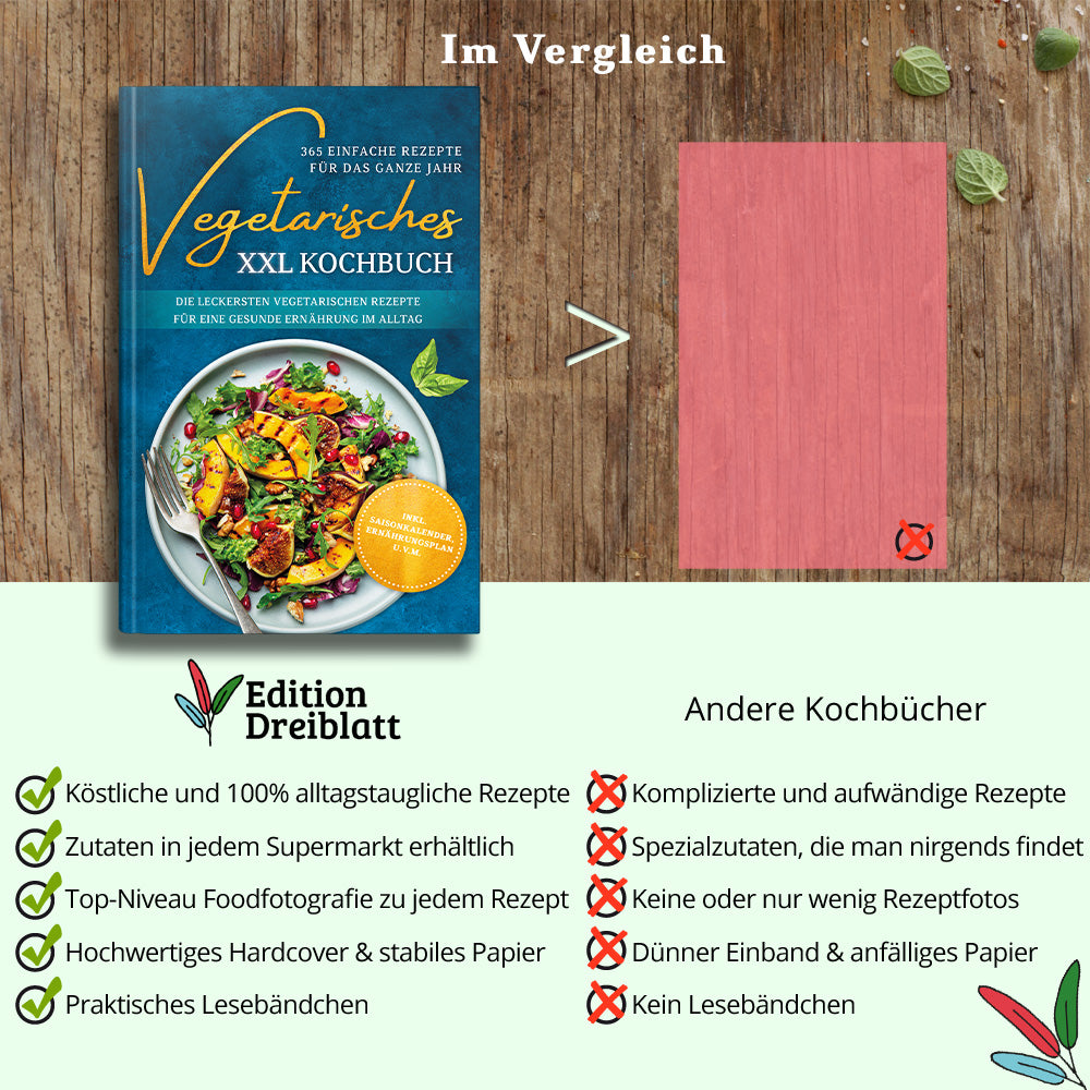 Vegetarisches XXL Kochbuch - 365 einfache Rezepte für das ganze Jahr: Die leckersten vegetarischen Rezepte für eine gesunde Ernährung im Alltag