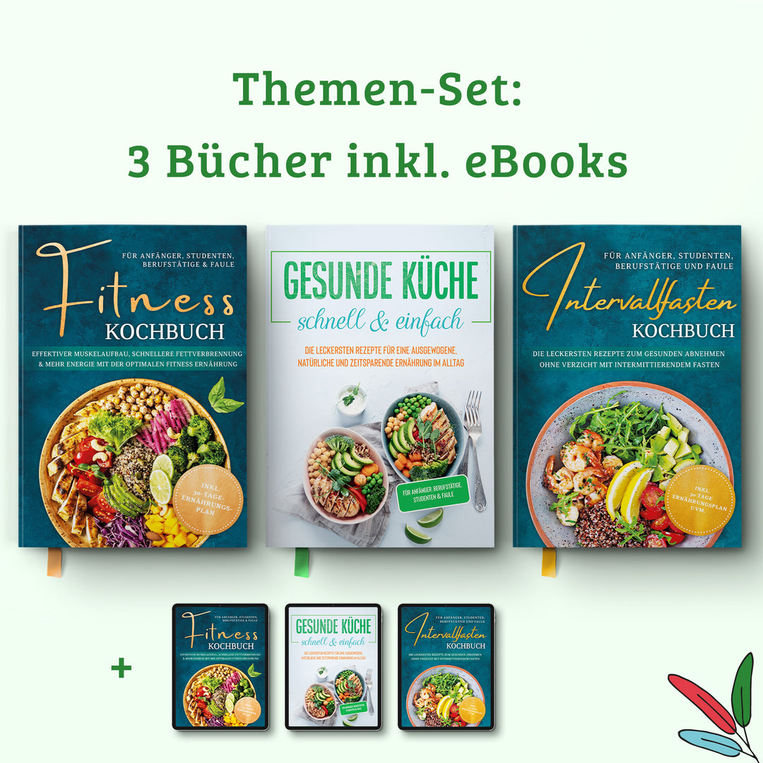 Fitness Bundle: Fitness Kochbuch + Gesunde Küche + Intervallfasten Kochbuch